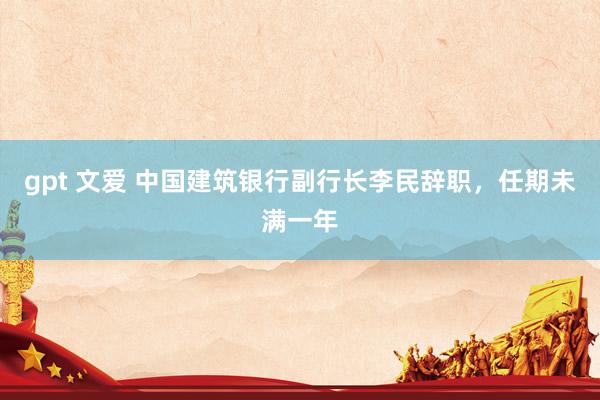gpt 文爱 中国建筑银行副行长李民辞职，任期未满一年