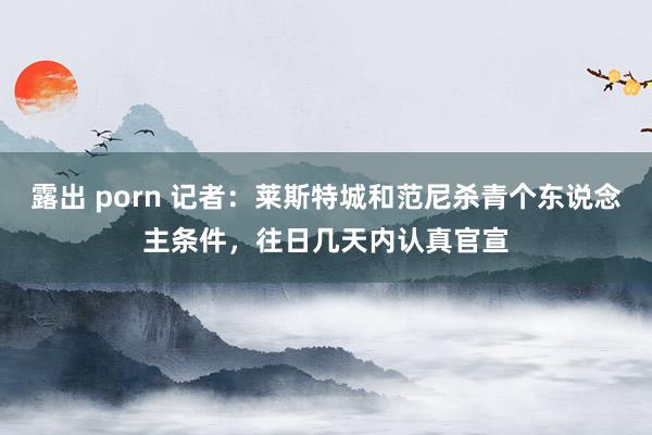 露出 porn 记者：莱斯特城和范尼杀青个东说念主条件，往日几天内认真官宣