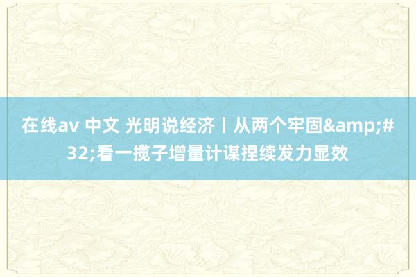 在线av 中文 光明说经济丨从两个牢固&#32;看一揽子增量计谋捏续发力显效