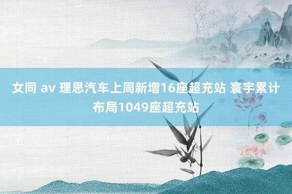女同 av 理思汽车上周新增16座超充站 寰宇累计布局1049座超充站