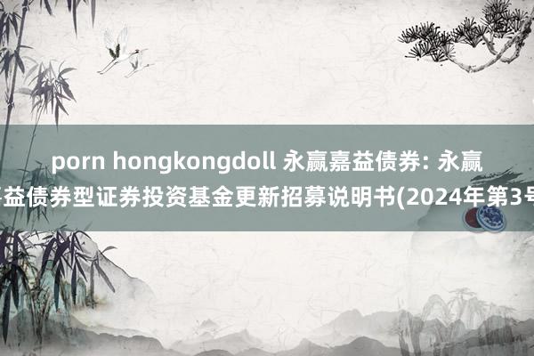 porn hongkongdoll 永赢嘉益债券: 永赢嘉益债券型证券投资基金更新招募说明书(2024年第3号)