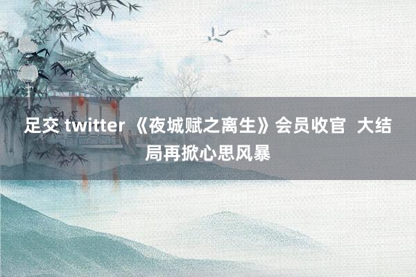 足交 twitter 《夜城赋之离生》会员收官  大结局再掀心思风暴