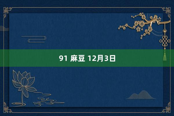 91 麻豆 12月3日
