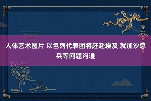 人体艺术图片 以色列代表团将赶赴埃及 就加沙息兵等问题沟通
