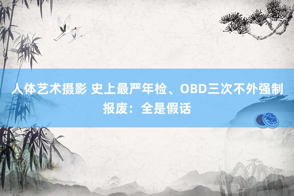 人体艺术摄影 史上最严年检、OBD三次不外强制报废：全是假话