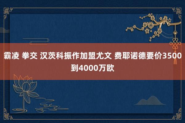 霸凌 拳交 汉茨科振作加盟尤文 费耶诺德要价3500到4000万欧