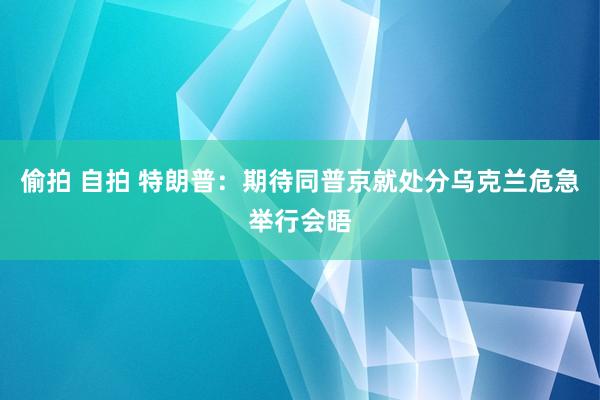 偷拍 自拍 特朗普：期待同普京就处分乌克兰危急举行会晤