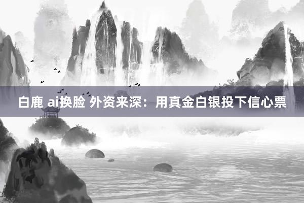 白鹿 ai换脸 外资来深：用真金白银投下信心票