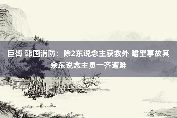 巨臀 韩国消防：除2东说念主获救外 瞻望事故其余东说念主员一齐遭难