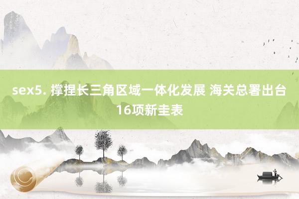 sex5. 撑捏长三角区域一体化发展 海关总署出台16项新圭表