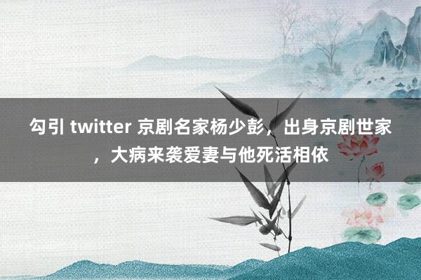 勾引 twitter 京剧名家杨少彭，出身京剧世家，大病来袭爱妻与他死活相依