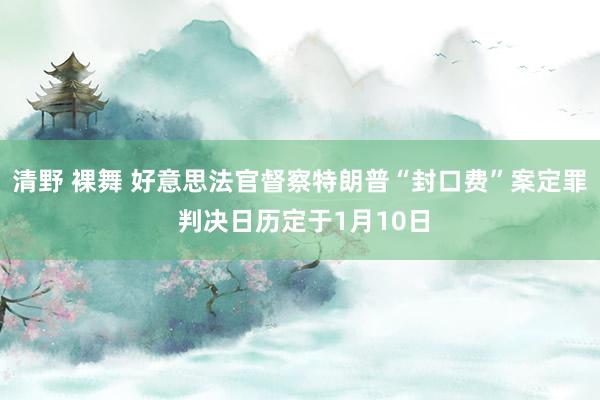 清野 裸舞 好意思法官督察特朗普“封口费”案定罪 判决日历定于1月10日