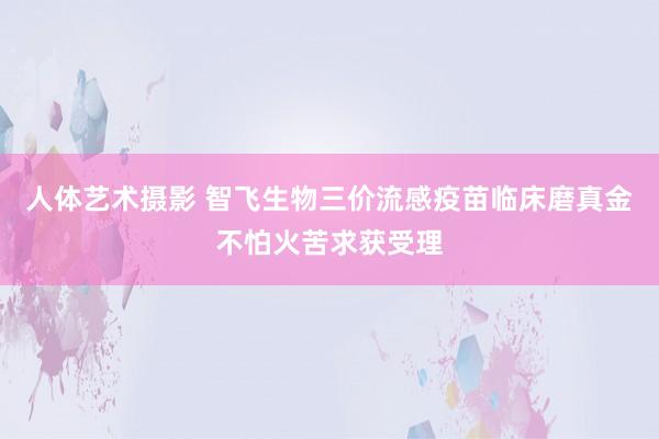 人体艺术摄影 智飞生物三价流感疫苗临床磨真金不怕火苦求获受理
