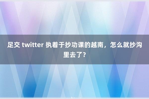 足交 twitter 执着于抄功课的越南，怎么就抄沟里去了？