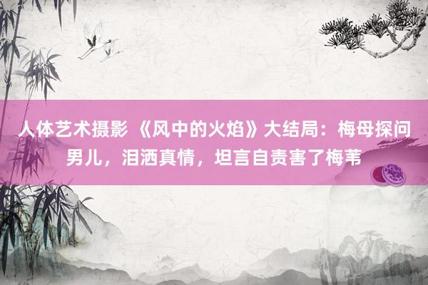 人体艺术摄影 《风中的火焰》大结局：梅母探问男儿，泪洒真情，坦言自责害了梅苇