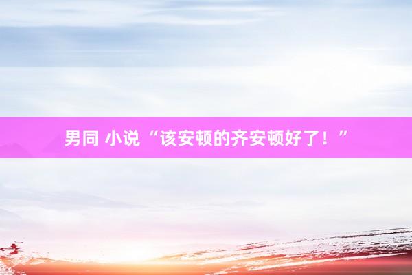 男同 小说 “该安顿的齐安顿好了！”