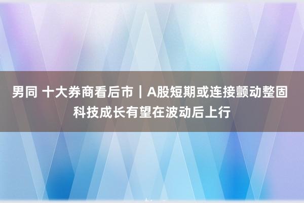 男同 十大券商看后市｜A股短期或连接颤动整固 科技成长有望在波动后上行