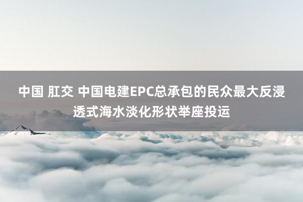 中国 肛交 中国电建EPC总承包的民众最大反浸透式海水淡化形状举座投运