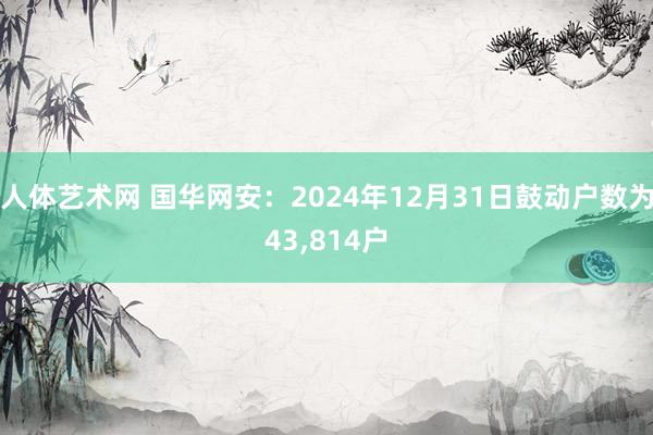人体艺术网 国华网安：2024年12月31日鼓动户数为43，814户