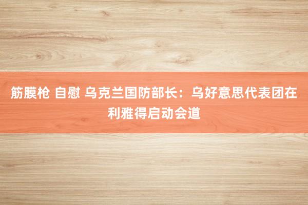 筋膜枪 自慰 乌克兰国防部长：乌好意思代表团在利雅得启动会道