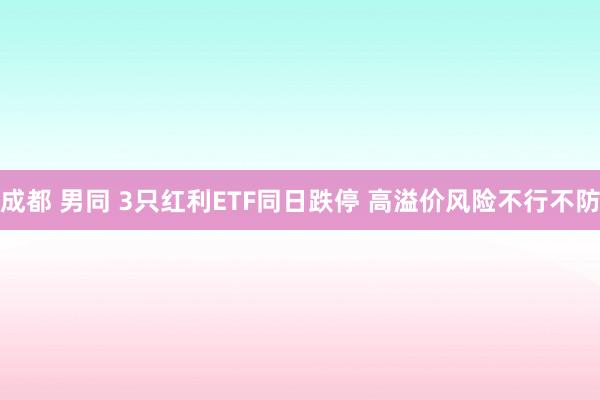 成都 男同 3只红利ETF同日跌停 高溢价风险不行不防