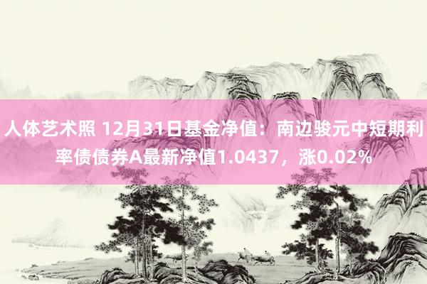 人体艺术照 12月31日基金净值：南边骏元中短期利率债债券A最新净值1.0437，涨0.02%