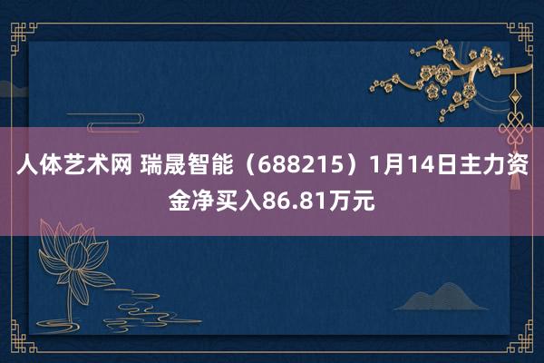 人体艺术网 瑞晟智能（688215）1月14日主力资金净买入86.81万元