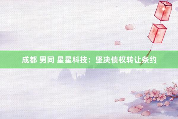 成都 男同 星星科技：坚决债权转让条约