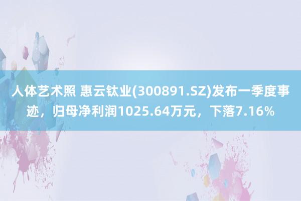 人体艺术照 惠云钛业(300891.SZ)发布一季度事迹，归母净利润1025.64万元，下落7.16%